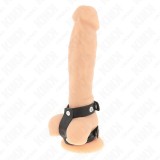 Kink Ring Power-Inel Dublu Reglabil din Piele pentru Penis