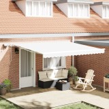 vidaXL Marchiză manuală retractabilă cu LED Alb 400x300 cm