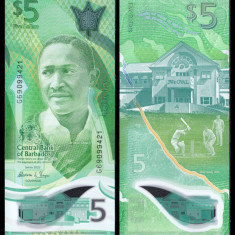 Barbados 2022 - 5 dollars, UNC