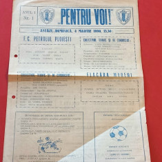 Program meci fotbal PETROLUL PLOIESTI - FLACARA MORENI (04.03.1990)