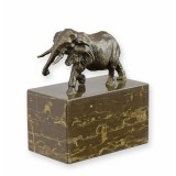Elefant-statueta din bronz cu soclu marmura YY-131
