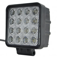 Proiector LED Auto Offroad 16 LEDuri 48W 12V/24V Patrat foto