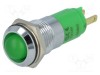 Lampă de control LED verde concavă 12-14V SIGNAL-CONSTRUCT