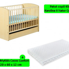 Patut Cu Sertar Klups Karolina II Natur + Saltea 12