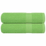 vidaXL Prosoape de baie 2 buc Verde mere 100x150cm 360g/m&sup2; 100% bumbac