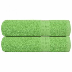 vidaXL Prosoape de baie 2 buc Verde mere 100x150cm 360g/m&sup2; 100% bumbac
