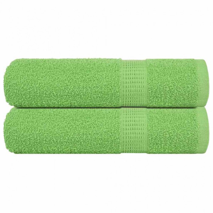 vidaXL Prosoape de baie 2 buc Verde mere 100x150cm 360g/m&sup2; 100% bumbac 137028