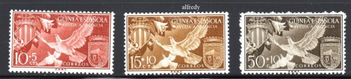 Guinea Spaniola 1958, Fauna, Pasari, MNH, serie neuzata