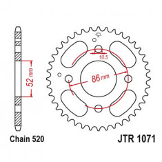 Pinion spate 30 dinti pas lant 520 – ATV Kymco Mxer 50 (02-07) - MXU 50 (04-17) - Mxer 150 (02-15) - MXU 150 (02-15)