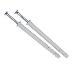 Set 50 Dibluri cu Guler si Cuie Metalice, Tip YP, 10x120 mm, Diblu cu Guler si Cui Metalic, Diblu Universal din Plastic cu Surub Cui, Diblu Universal foto