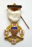 u739 MAREA BRITANIE MEDALIE MASONICA FEMEI 1949 STEWARD BRONZ EMAILAT in STARE FOARTE FRUMOASA