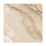 Gresie exterior / interior portelanata Fenda Onyx Beige, 60 x 60 cm, bej, lucioasa, rectificata, aspect marmura