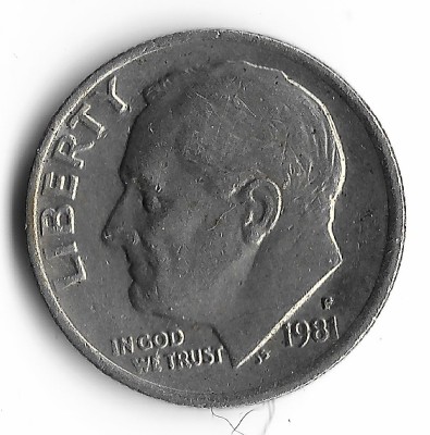 SUA one dime 1981 foto