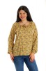 Bluza Dama, tip IE, Galben mustar cu model Floral - L, Eranthe