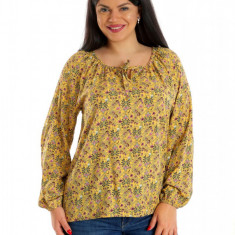 Bluza Dama, tip IE, Galben mustar cu model Floral - M