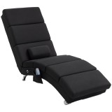 HOMCOM Fotoliu relaxant șezlong de relaxare ergonomic, cu masaj și &icirc;ncălzire, cu telecomandă 56 x 168 x 84 cm negru | Aosom Romania