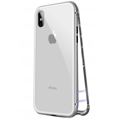 Husa Magnetic Case 360&deg; + folie autoregenerativa pentru iPhone X, Silver
