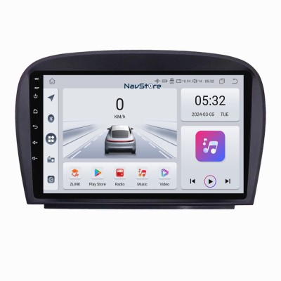 Navigatie Android Dedicata Mercedes SL R230 (2001-2011), 9Inch, 4Gb Ram, 64Gb Stocare, Bluetooth, WiFi, Carplay foto