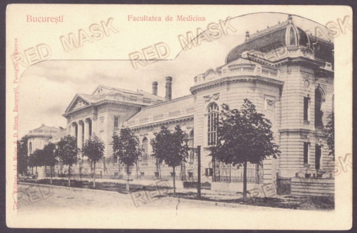 374 - BUCURESTI, Faculty of Medicine, Litho, Romania - old postcard - unused