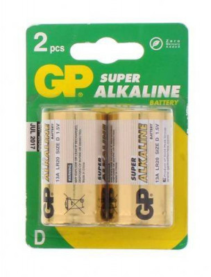 Baterii alcaline R20 D 2buc blister Super GP foto