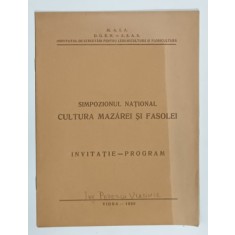 SIMPOZIONUL NATIONAL CULTURA MAZAREI SI FASOLEI , INVITATIE - PROGRAM ,. 1980