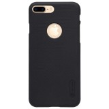 Husa Apple iPhone 7 Plus Nillkin Frosted Shield Negru + Folie de protectie, Flippy