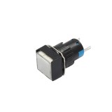 Indicator LED de panou din plastic, 16mm, 2 pini, alb, 12V DC, IP20, FL1P-16NJ-6-WHITE