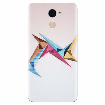 Husa silicon pentru Huawei Enjoy 7 Plus, Abstract Minimalistic Colors Triangles foto