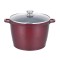 Oala marmorata cu capac Grunberg, 28 cm, 10 l, Burgundy