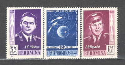 Romania.1962 Posta aeriana-Cosmonautica Vostok 3 si 4 ZR.182 foto