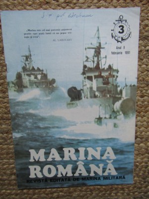 REVISTA MARINA ROMANA NR 3 ANUL II DECEMBRIE 1991 foto