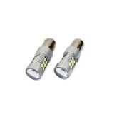 Set becuri auto cu LED CANBUS compatibil P21W BA15S 24 SMD 6.2W Alb 12/24V, destinat competitiilor auto sau off-road, Amio