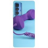 Husa compatibila cu Motorola G20 model Purple retro phone, Silicon, TPU, Viceversa, Transparent, Carcasa