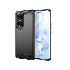 Husa Compatibila cu Honor 90 Pro Techsuit Carbon Silicone Negru