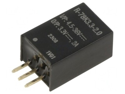 Convertor DC/DC 4.5-36V la 3.3V 2A SIP3 THT foto