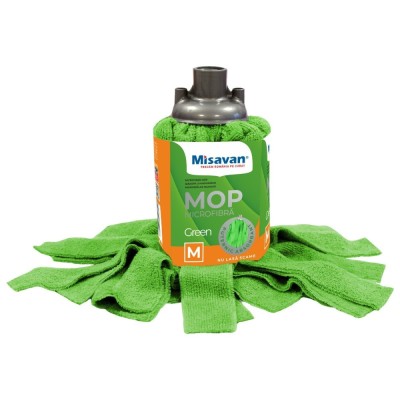 Rezerva mop microfibra Misavan, marimea M, verde foto