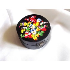 Cutie din lemn decorata cu flori colorate 42213