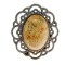 Inel aliaj reglabil floare cu jasp 18x13 MM