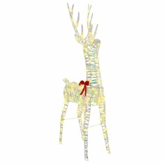 vidaXL Ren 3D cu 140 LED Alb cald 128 cm PET 42019055