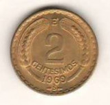 SV * Chile E 2 CENTESIMOS 1969 &lt; S &gt; AUNC + luciu monetar
