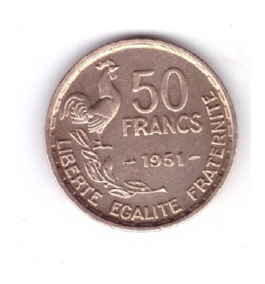Moneda Franta 50 francs/franci 1951, stare foarte buna, curata foto