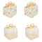 Set Cutii Carton, Model Crăciun, 9.5x9.5x8cm, Alb/Auriu, 4 Bucăți