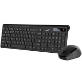Kit Tastatura si Mouse Wireless Genius SlimStar 8230, Taste Numerice, Multimedia, 1200 DPI, Negru