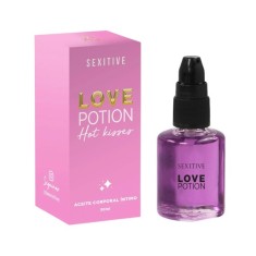 Ulei comestibil SEXITIVE Love Potion - Cotton Candy, pentru masaj și sex oral, efect de &icirc;ncălzire, aromă de vată de zahăr, 30 ml (P13305)