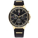 Tommy Hilfiger Eve 1782282, Ceas Bărbați Baterie Cu Curea Din Cauciuc Neagră