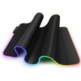 Mousepad Gaming RGB, 70x30 cm, Lumini LED, USB, Antiderapant, Suprafata Neteda, Margini Cusute