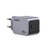 Cumpara ieftin Incarcator rapid retea UGREEN Nexode Pro 45W Dual USB-C GaN Fast Charger EU, 2 x USB-C, Gri