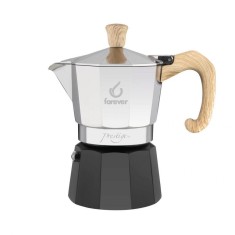 Espressor Forever Moka Prestige NEW Woody Aluminiu 6 cesti