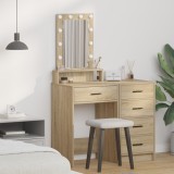 VidaXL Masă de toaletă cu LED, stejar sonoma, 50x41x140 cm