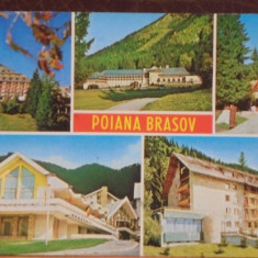 R.S.R. - POIANA BRASOV - 4 VEDERI DIN STATIUNE - CIRCULATA, TIMBRATA.